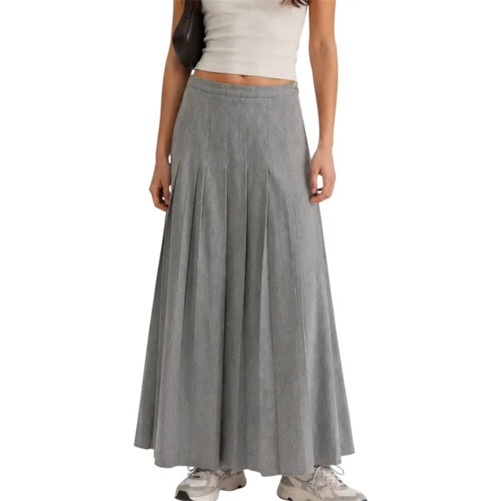 S Vintage Bonnie & Norma Light Gray Wool Maxi Skirt